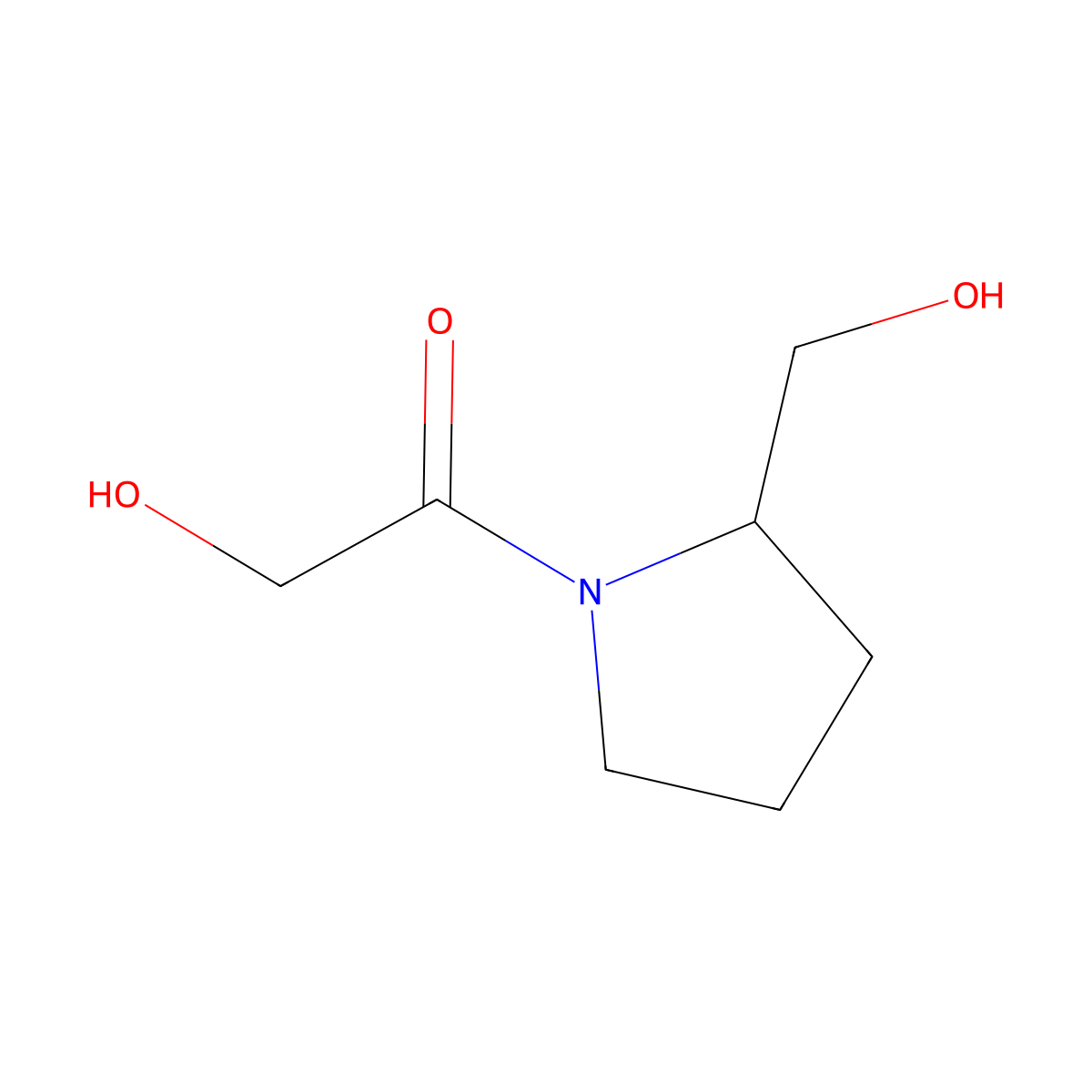 2-hydroxy-1-[(2S)-2-(hydroxymethyl)pyrrolidin-1-yl]ethan-1-one molecular structure, CAS 1841593-12-1