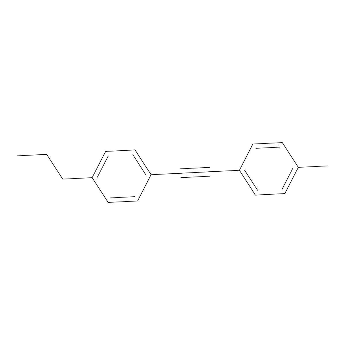 1-Methyl-4-((4-propylphenyl)ethynyl)benzene molecular structure, CAS 184161-94-2