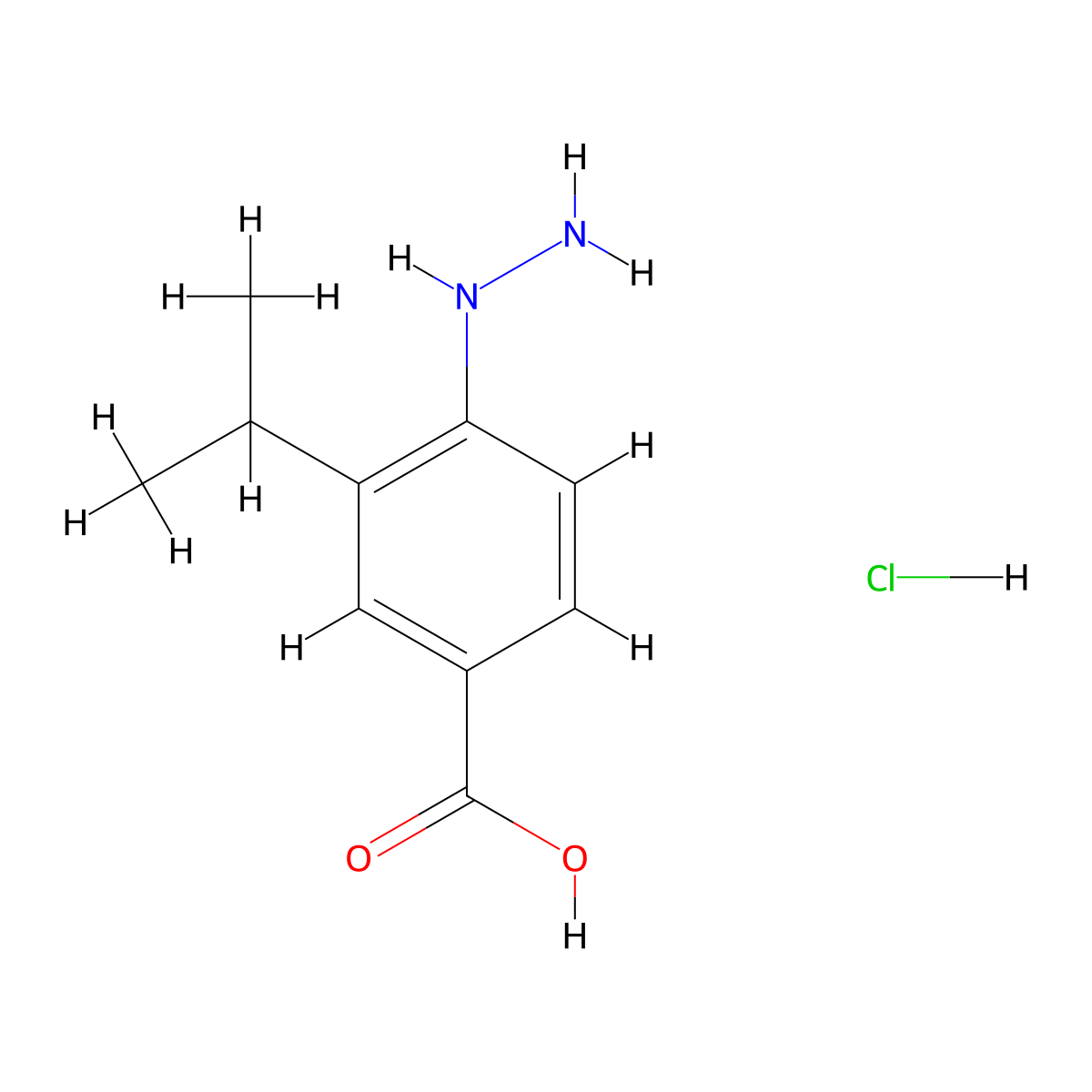 4-Hydrazineyl-3-isopropylbenzoic acid hydrochloride molecular structure, CAS 184163-20-0