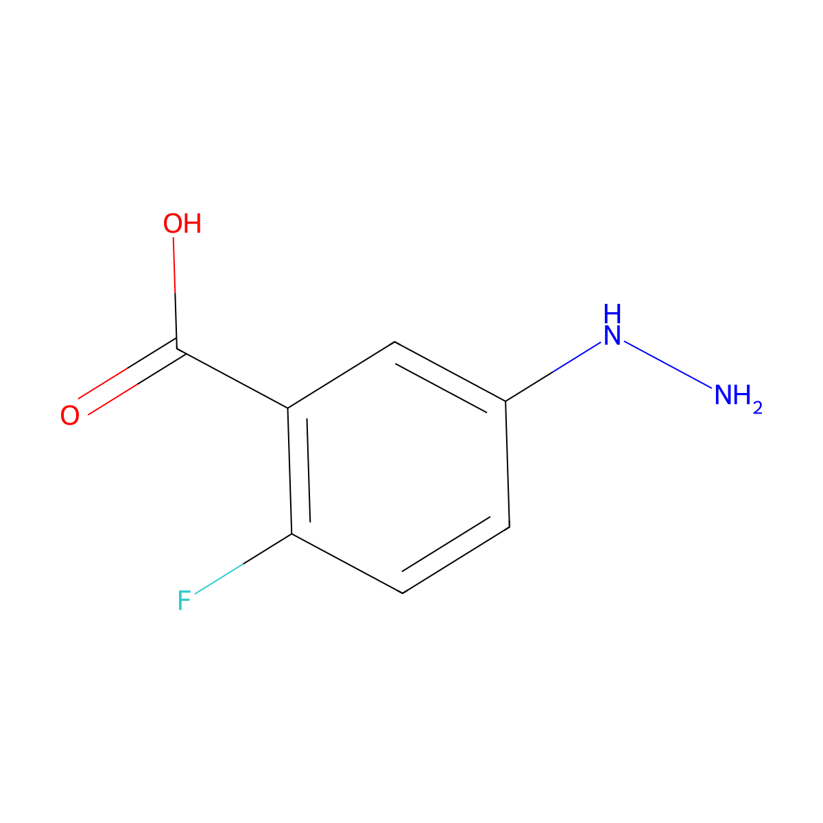 2-Fluoro-5-hydrazinylbenzoic acid molecular structure, CAS 184163-55-1