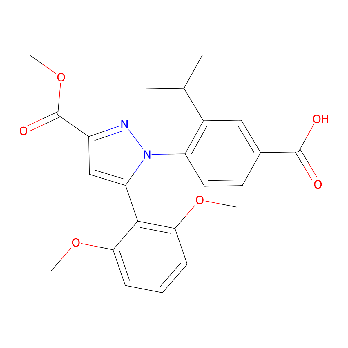 4-(5-(2,6-Dimethoxyphenyl)-3-(methoxycarbonyl)-1H-pyrazol-1-yl)-3-isopropylbenzoic acid molecular structure, CAS 184163-80-2