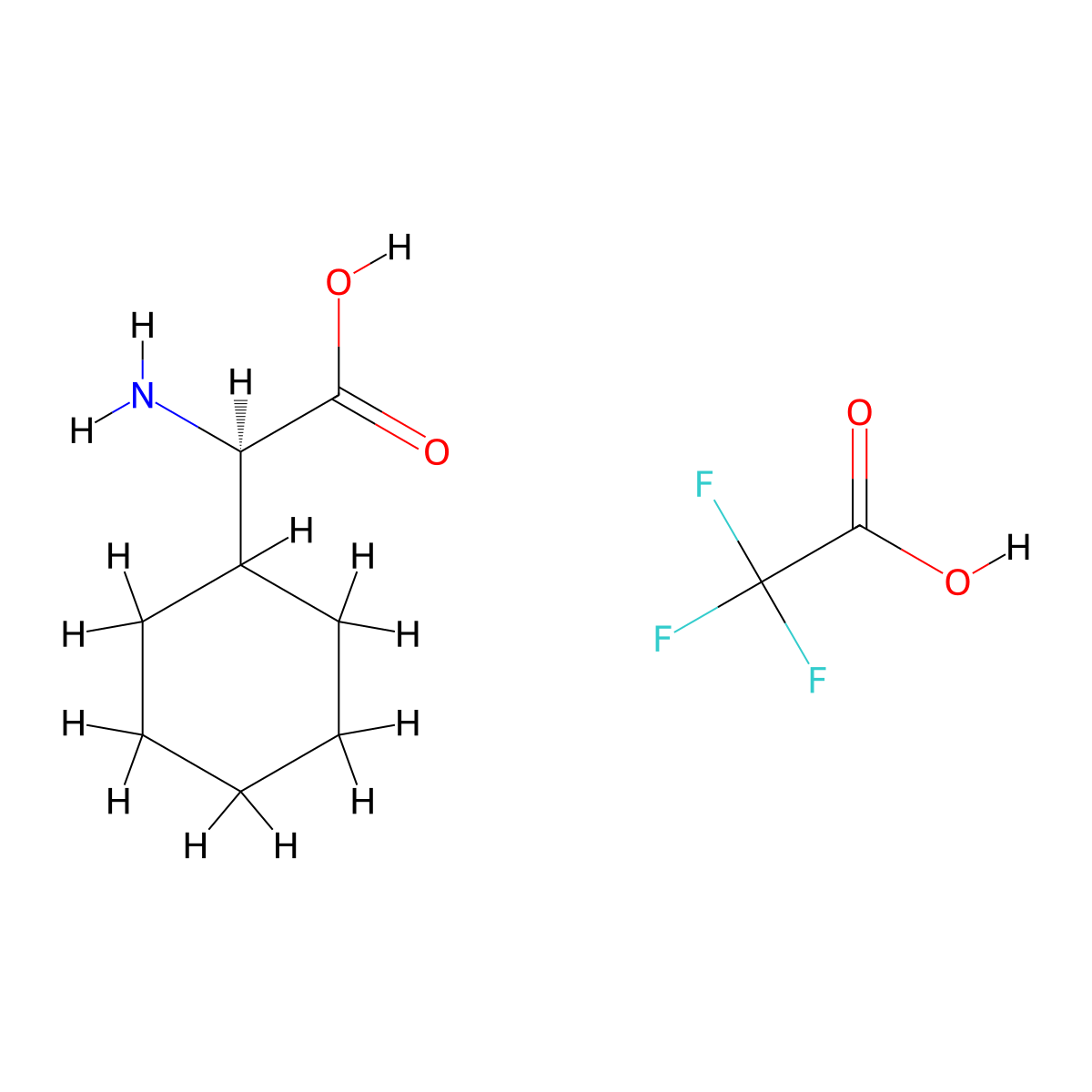D-2-Cyclohexylglycine trifluoroacetate molecular structure, CAS 184165-35-3