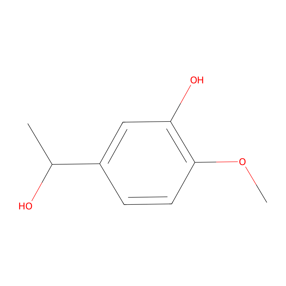 5-[(1r)-1-Hydroxyethyl]-2-methoxyphenol molecular structure, CAS 1841651-93-1