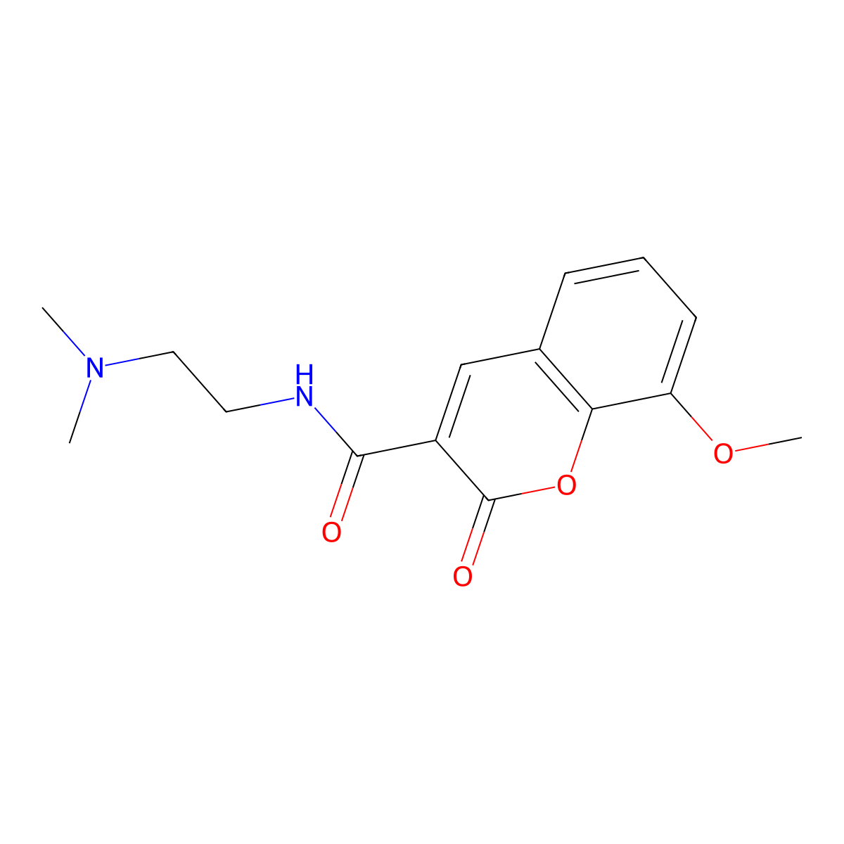 N-[2-(dimethylamino)ethyl]-8-methoxy-2-oxo-2H-chromene-3-carboxamide molecular structure, CAS 184169-05-9