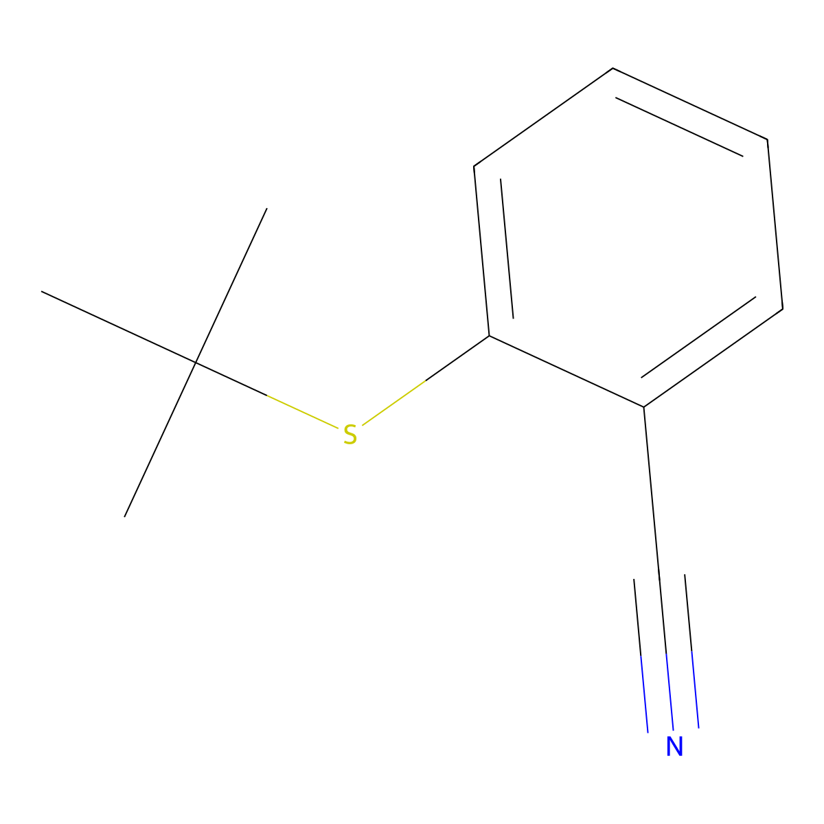 2-(Tert-butylthio)benzonitrile molecular structure, CAS 184169-45-7