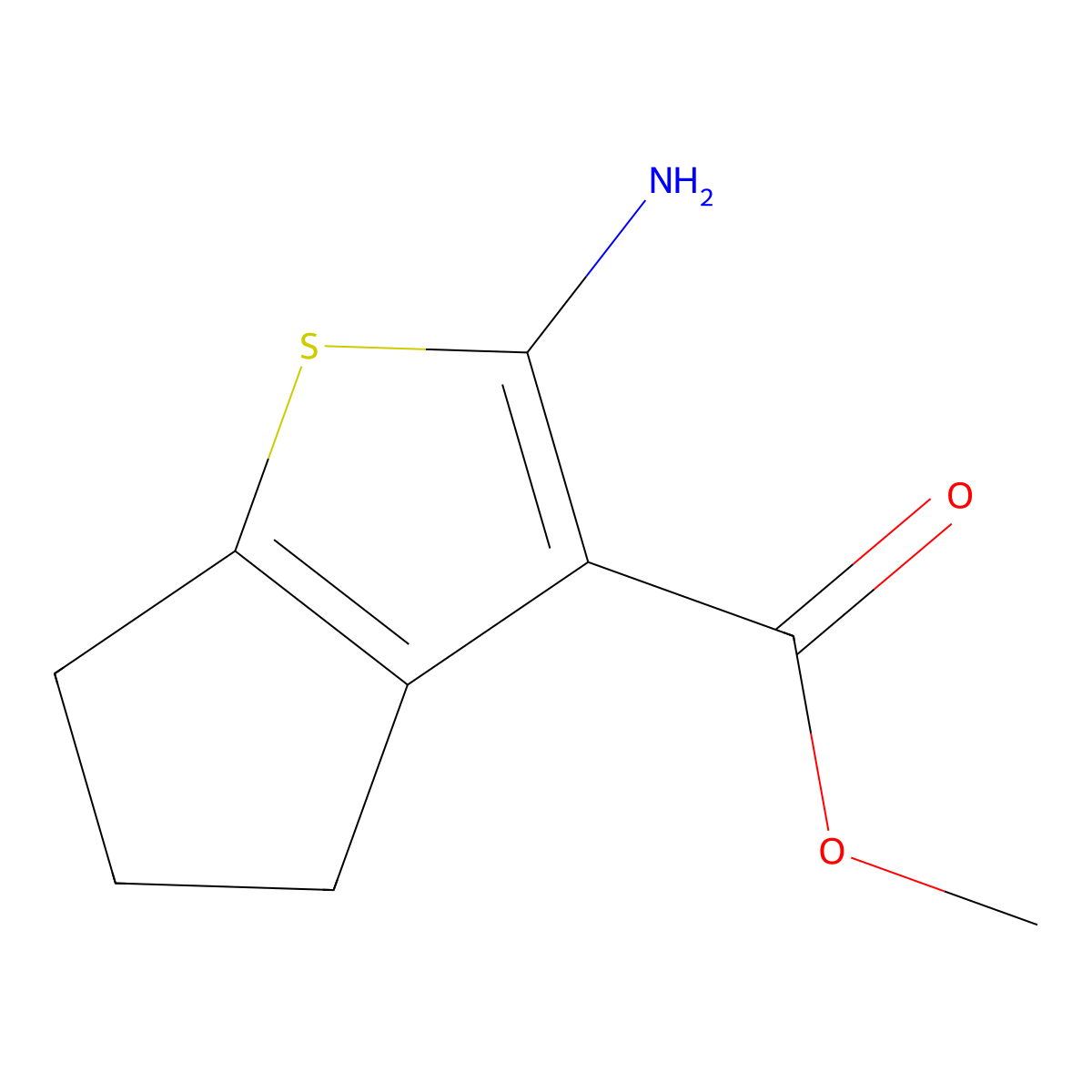 methyl 2-amino-4H,5H,6H-cyclopenta(b)thiophene-3-carboxylate molecular structure, CAS 184174-80-9