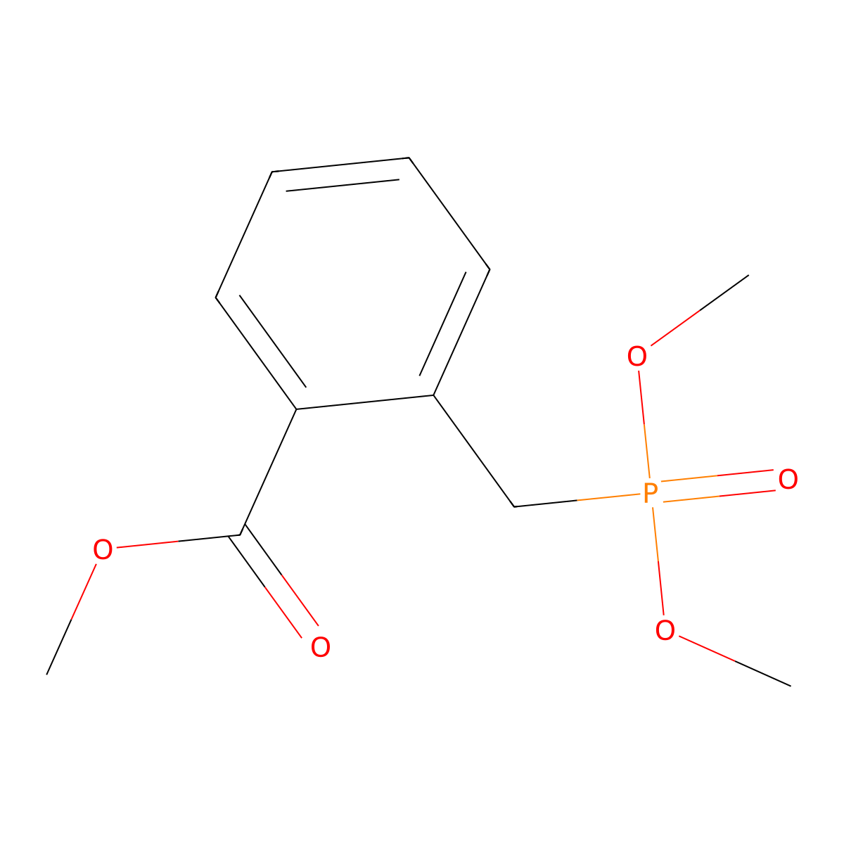 Methyl 2-((dimethoxyphosphoryl)methyl)benzoate molecular structure, CAS 184176-38-3