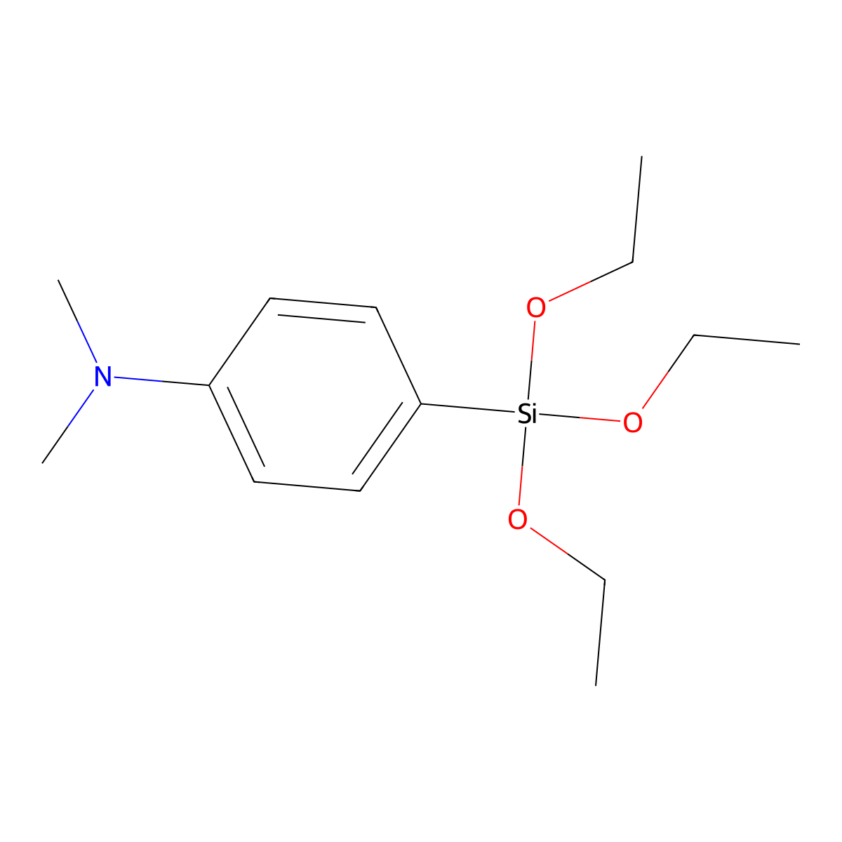 Benzenamine, N,N-dimethyl-4-(triethoxysilyl)- molecular structure, CAS 18418-79-6