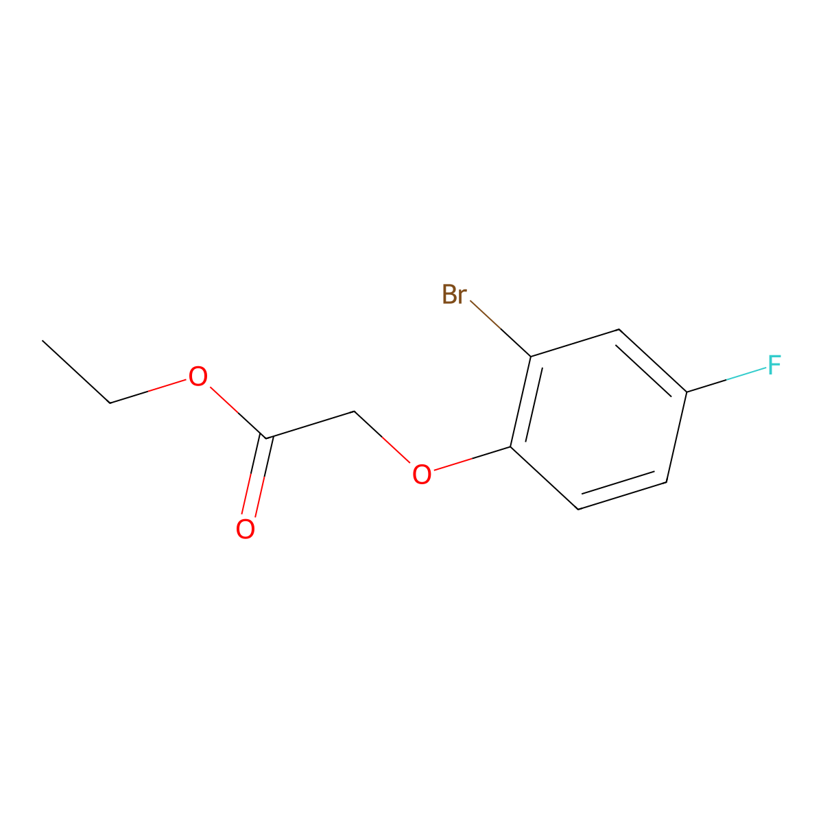 Ethyl (2-bromo-4-fluorophenoxy)acetate molecular structure, CAS 1842-10-0
