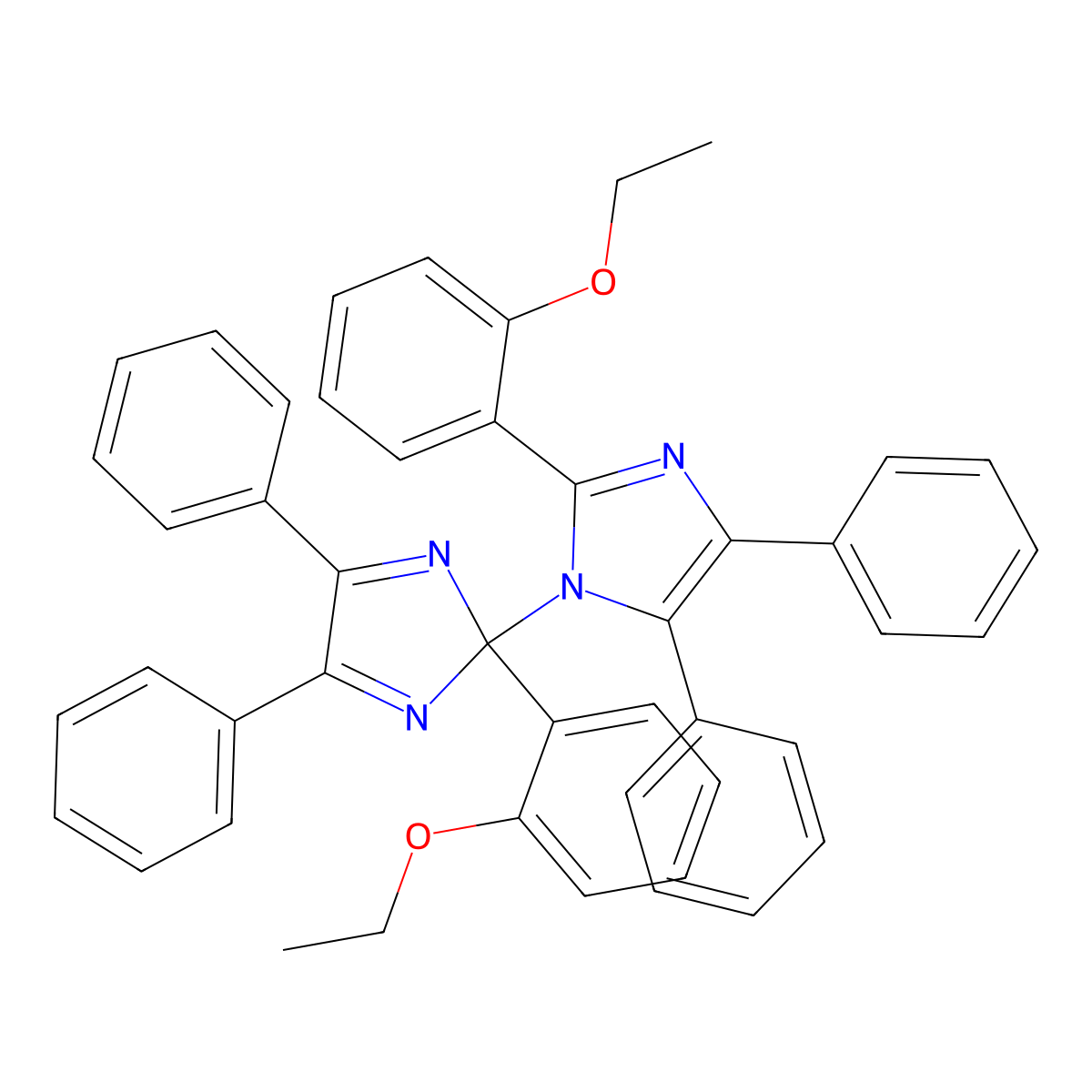 2-(2-Ethoxyphenyl)-1-(2-(2-ethoxyphenyl)-4,5-diphenyl-2H-imidazol-2-yl)-4,5-diphenyl-1H-imidazole molecular structure, CAS 1842-62-2
