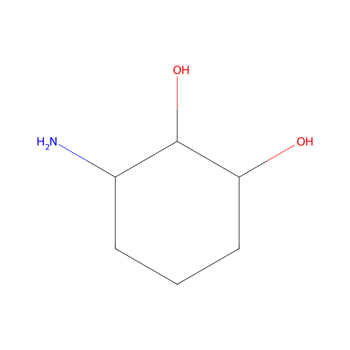 (1S,2R,3S)-3-Aminocyclohexane-1,2-diol molecular structure, CAS 18421-08-4