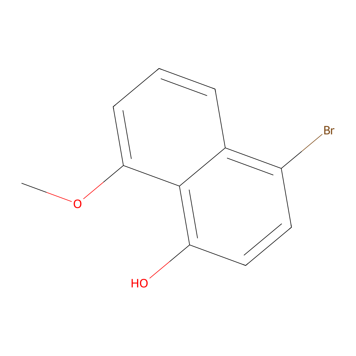 4-Bromo-8-methoxynaphthalen-1-ol molecular structure, CAS 184221-86-1