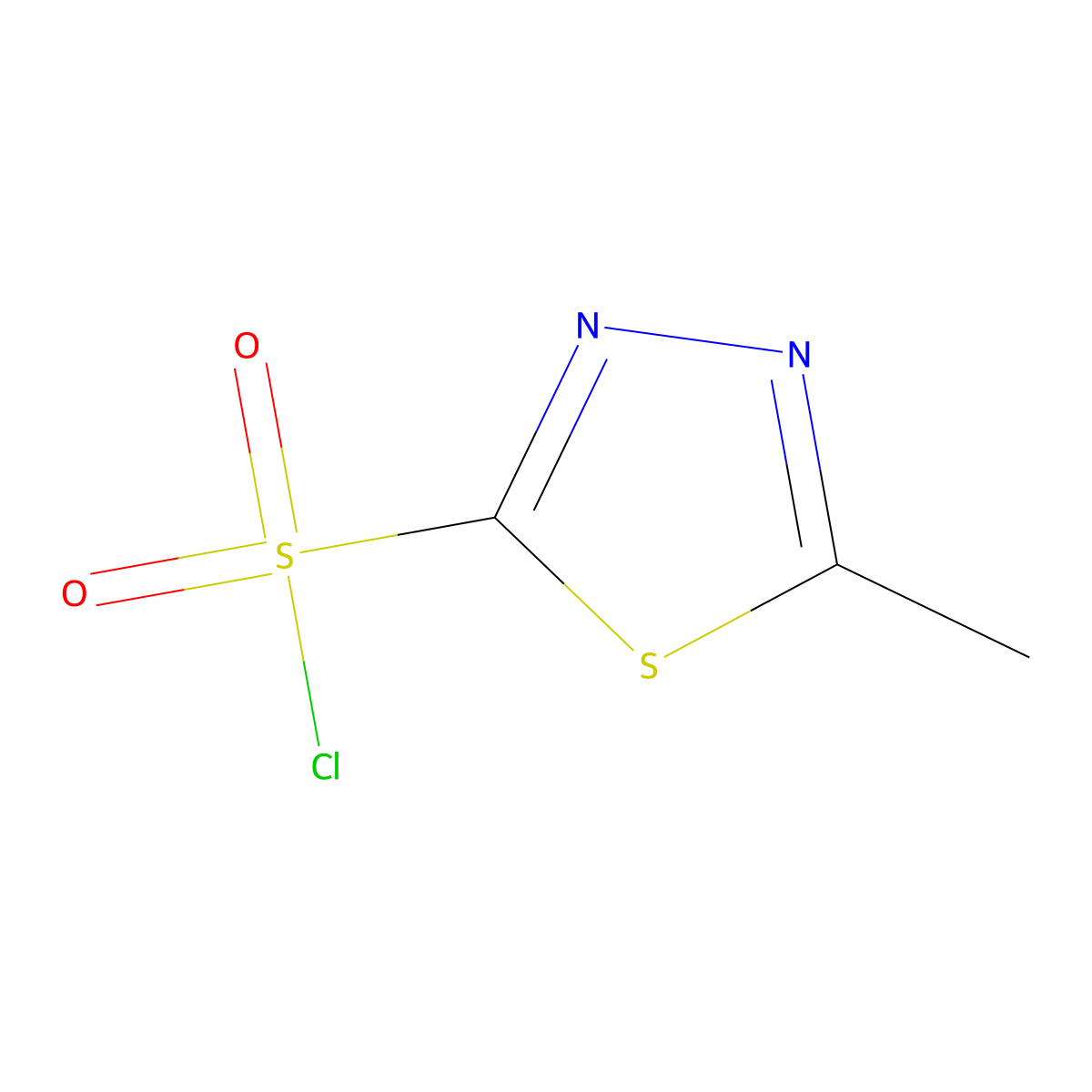 5-methyl-1,3,4-thiadiazole-2-sulfonyl Chloride molecular structure, CAS 184222-90-0