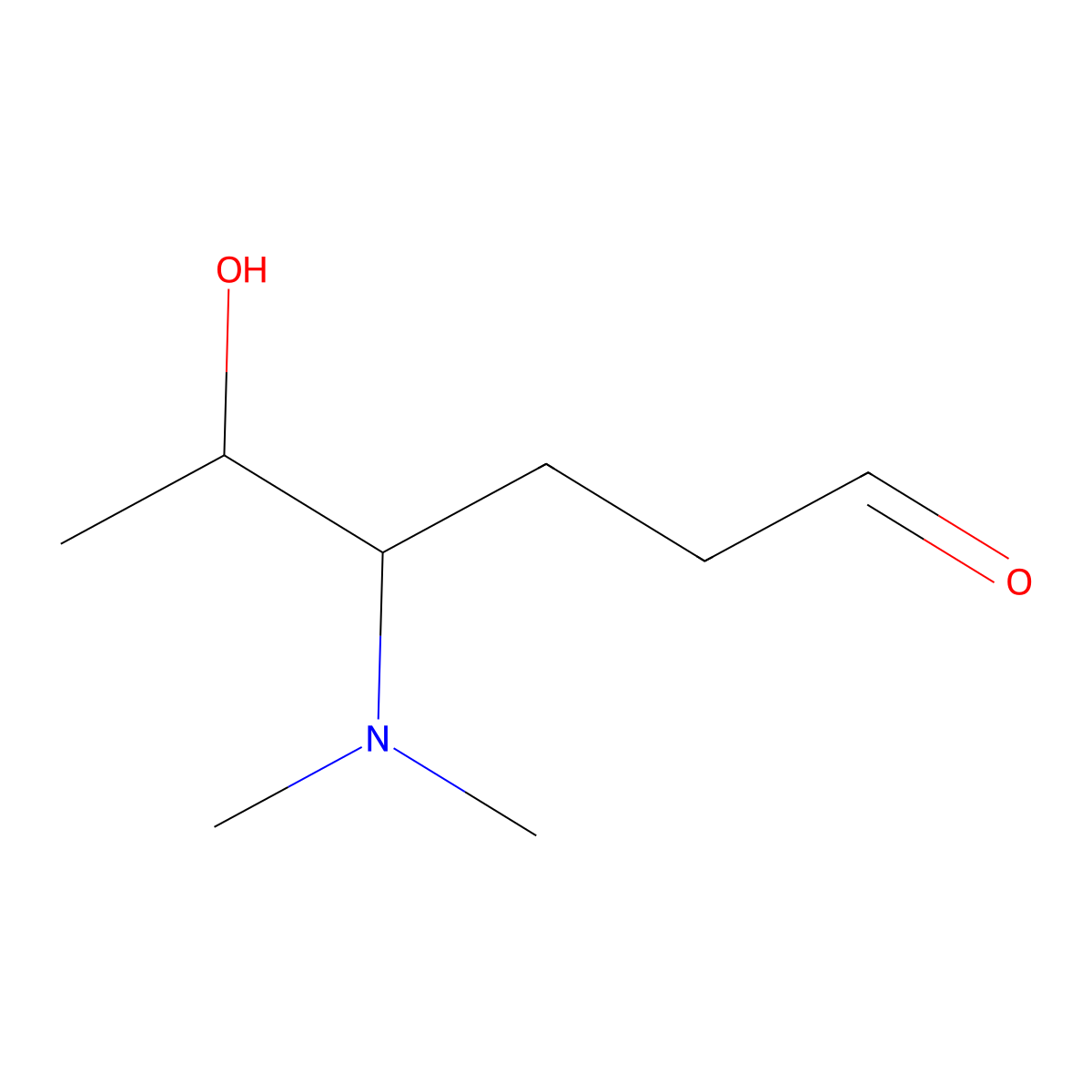 (4S,5R)-4-(Dimethylamino)-5-hydroxyhexanal molecular structure, CAS 18423-27-3