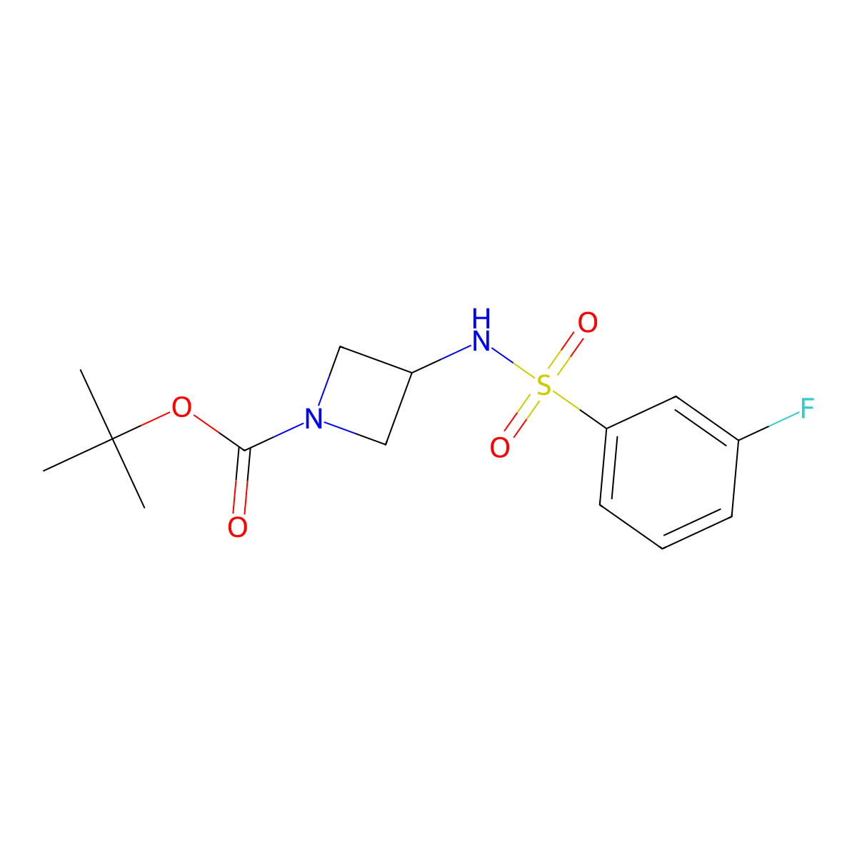 Tert-butyl 3-(3-fluorobenzenesulfonamido)azetidine-1-carboxylate molecular structure, CAS 1842363-09-0