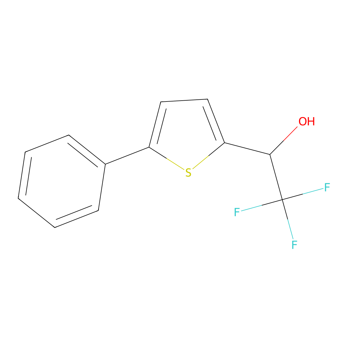 2,2,2-Trifluoro-1-(5-phenylthiophen-2-yl)ethan-1-ol molecular structure, CAS 1842367-54-7