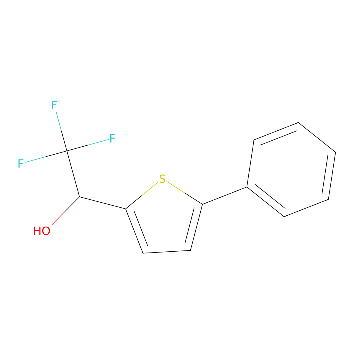 2,2,2-Trifluoro-1-(5-phenylthiophen-2-yl)ethan-1-ol molecular structure, CAS 1842367-54-7