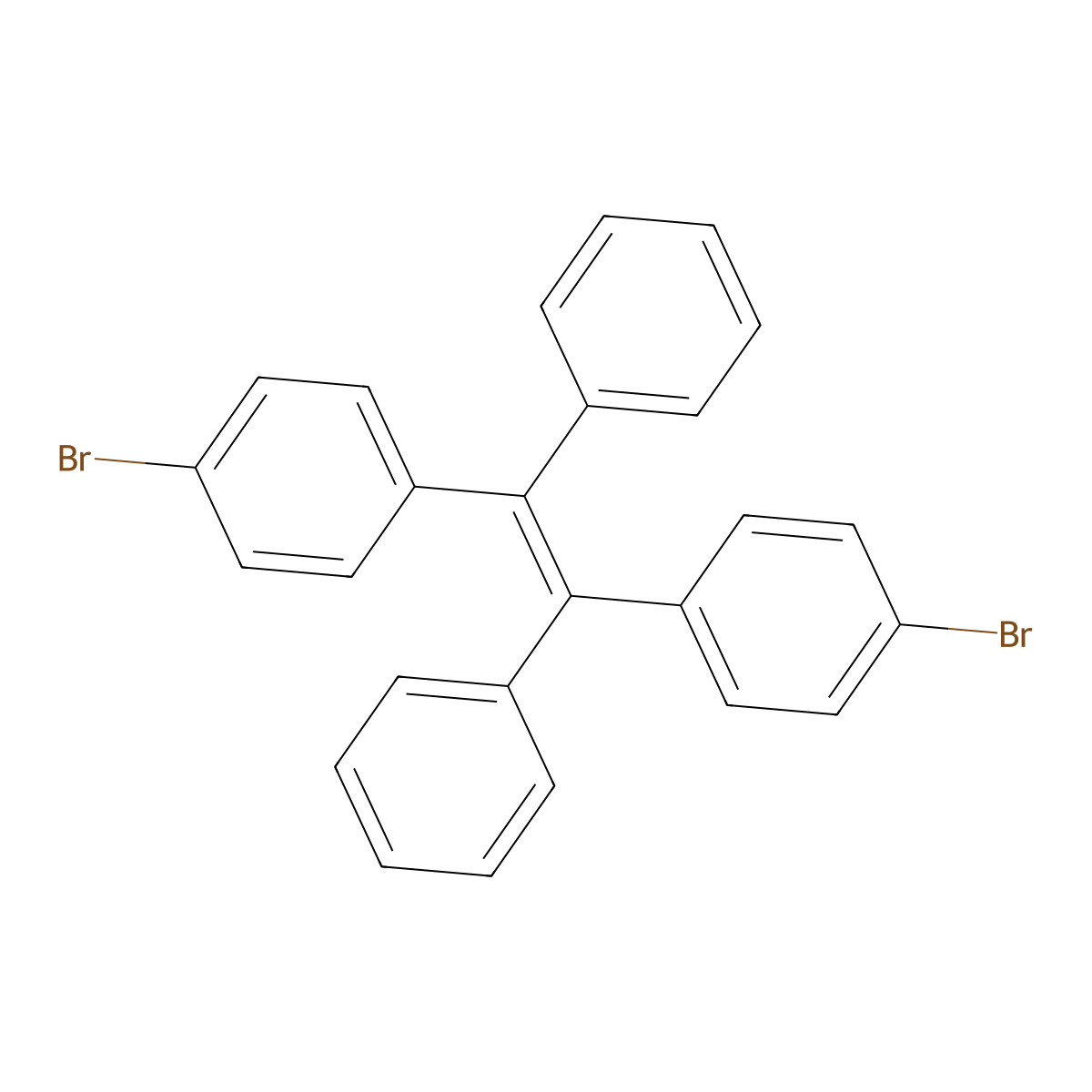 1-Bromo-4-[2-(4-bromophenyl)-1,2-diphenyl-vinyl]benzene molecular structure, CAS 184239-35-8