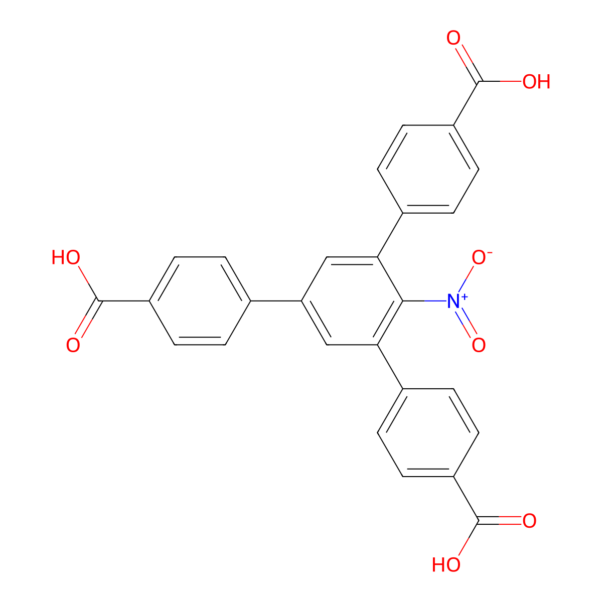 5'-(4-Carboxyphenyl)-2'-nitro-[1,1':3',1''-terphenyl]-4,4''-dicarboxylic acid molecular structure, CAS 1842393-52-5