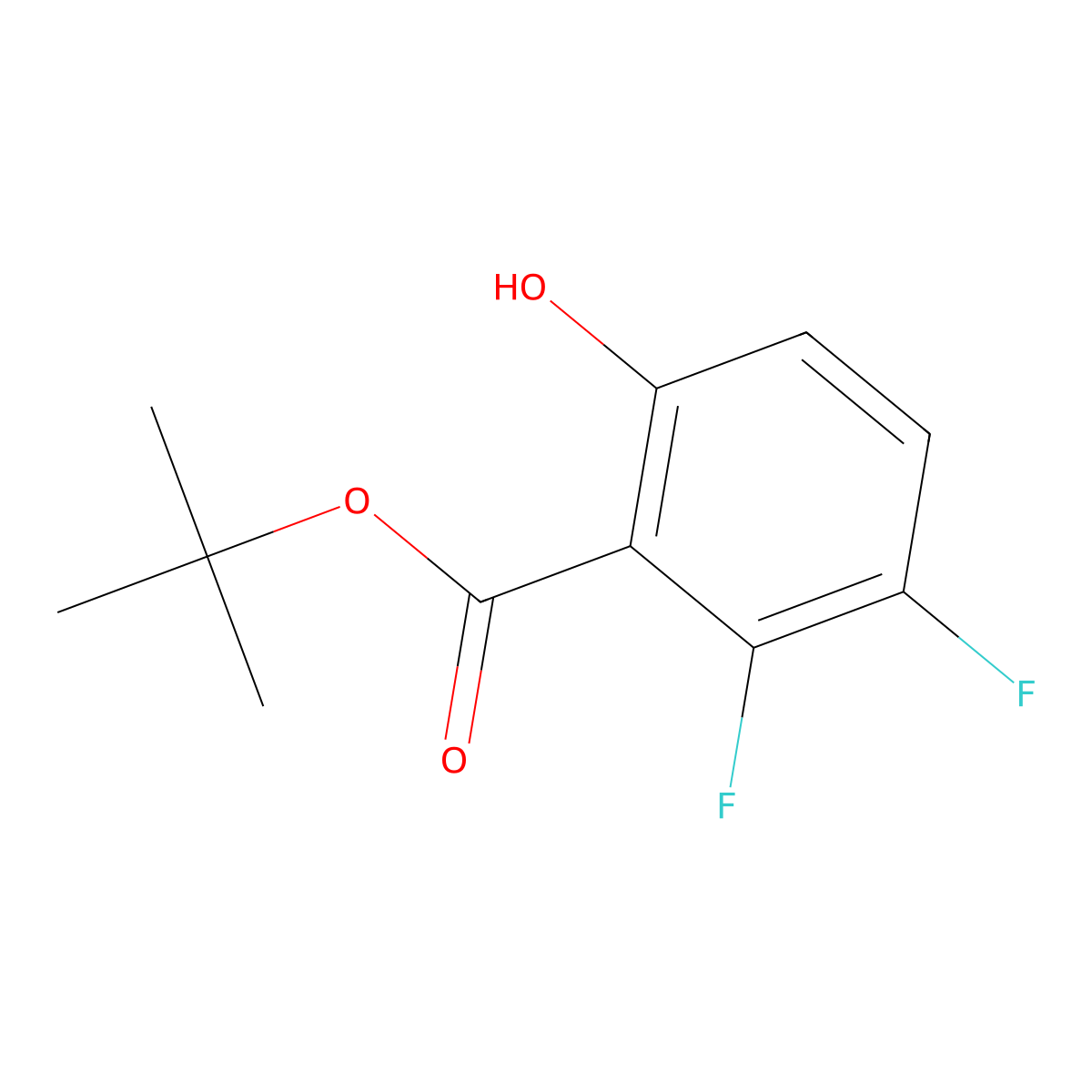 Tert-butyl 2,3-difluoro-6-hydroxybenzoate molecular structure, CAS 1842401-06-2