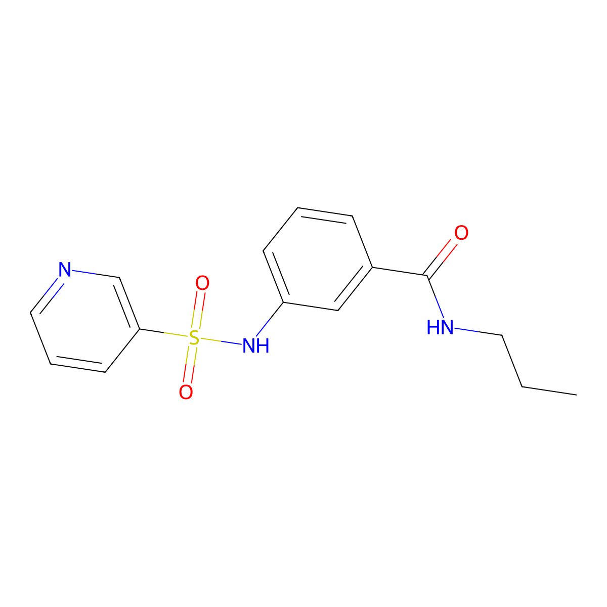 N-propyl-3-(pyridine-3-sulfonamido)benzamide molecular structure, CAS 1842427-90-0