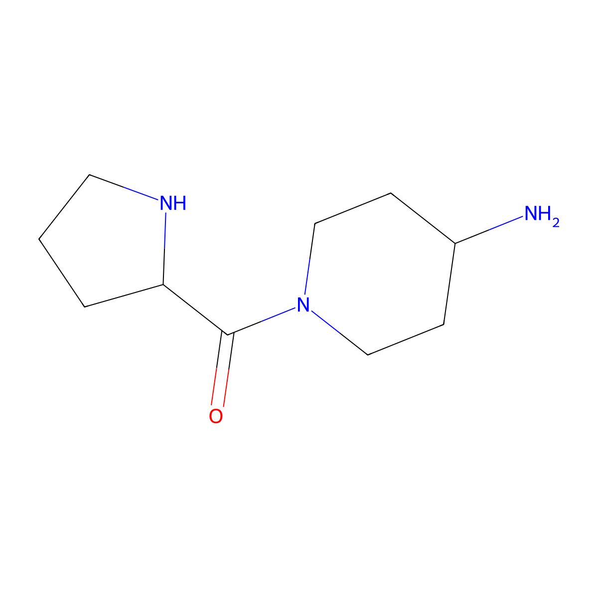 1-[(2S)-pyrrolidine-2-carbonyl]piperidin-4-amine molecular structure, CAS 1842467-95-1