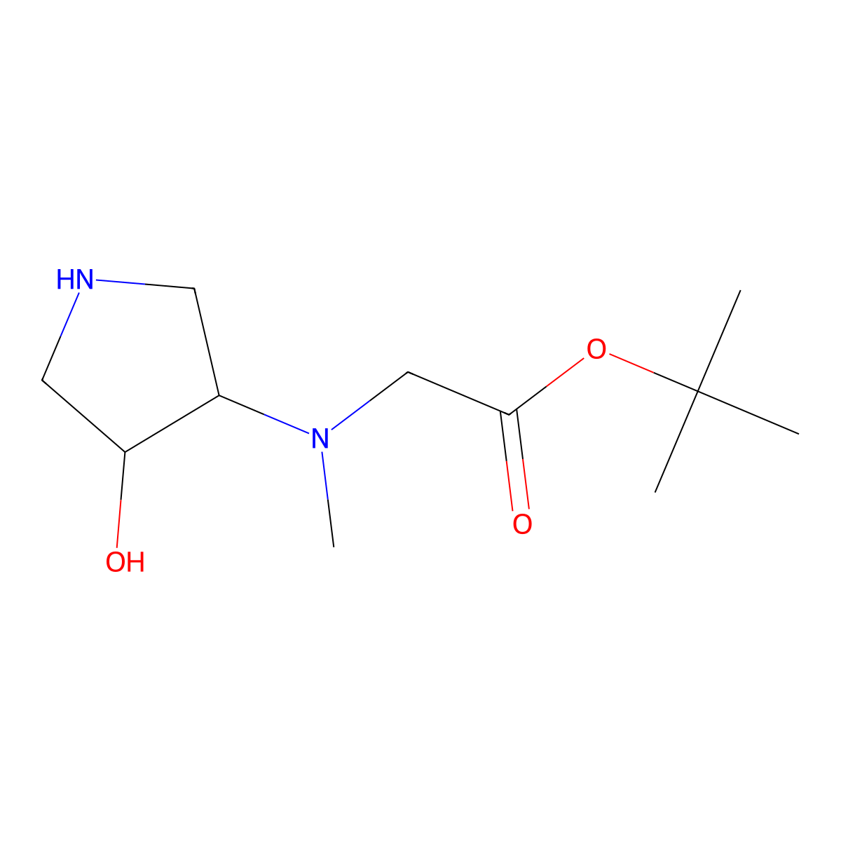 rac-tert-butyl 2-{[(3R,4R)-4-hydroxypyrrolidin-3-yl](methyl)amino}acetate molecular structure, CAS 1842505-31-0