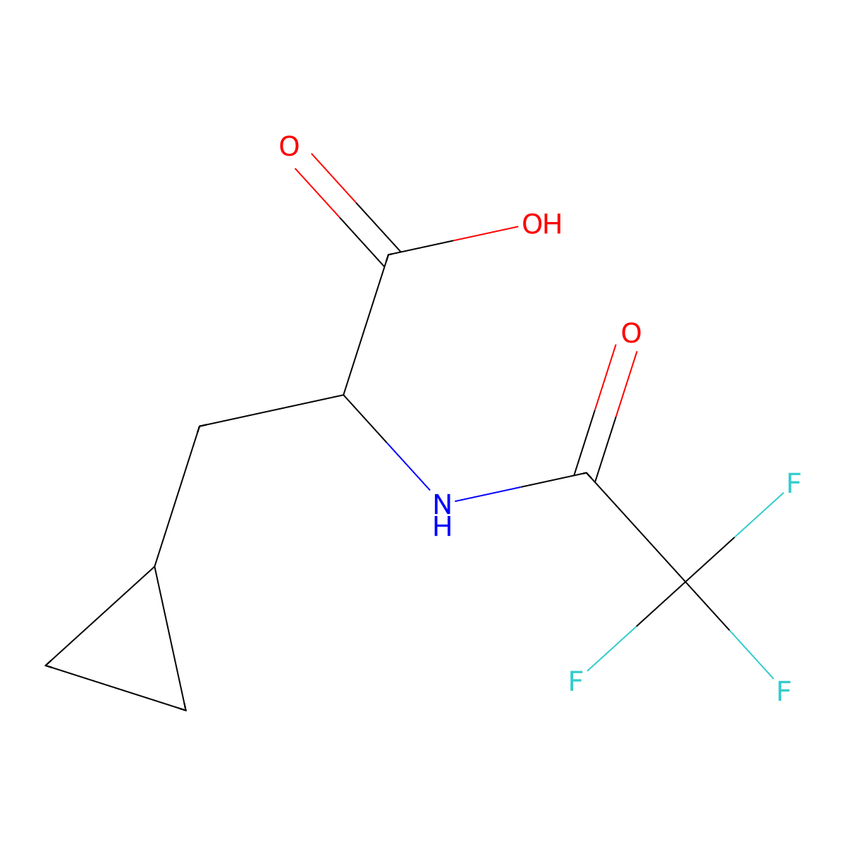 (2S)-3-cyclopropyl-2-(trifluoroacetamido)propanoic acid molecular structure, CAS 1842553-42-7