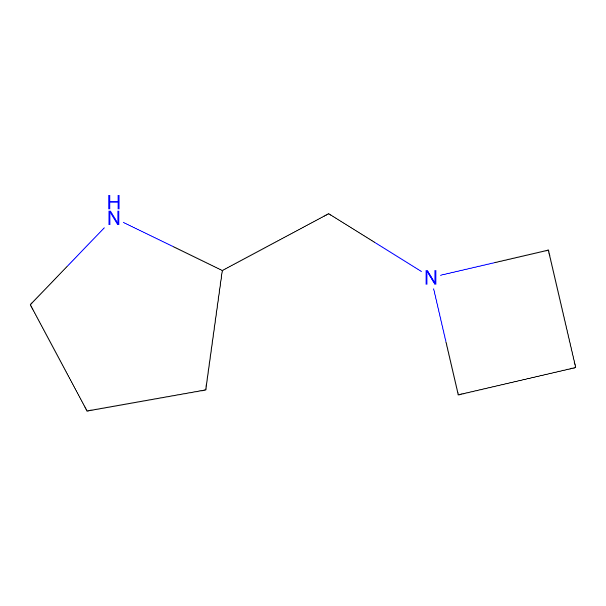 (2S)-2-[(azetidin-1-yl)methyl]pyrrolidine molecular structure, CAS 1842574-37-1