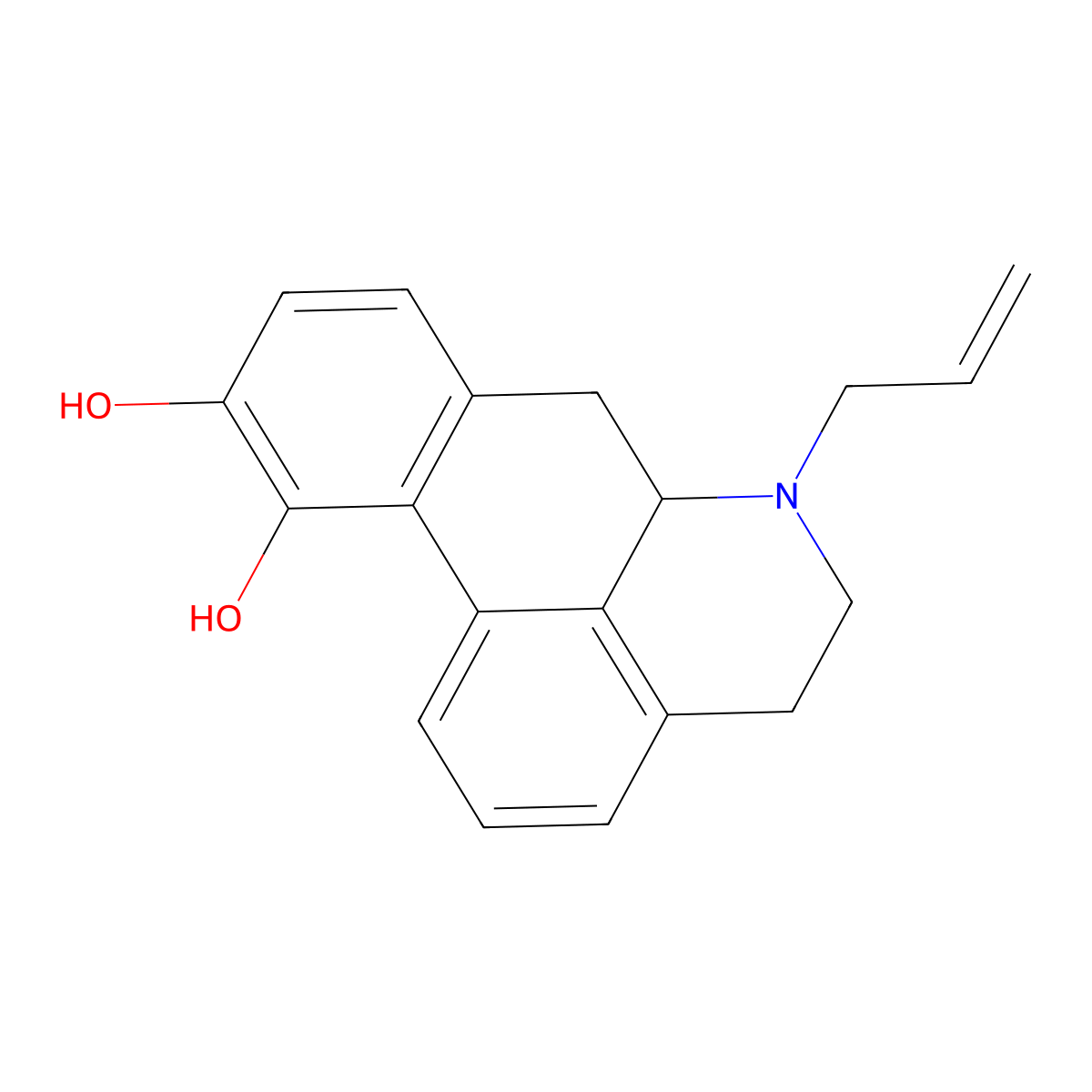 10,11-dihydroxy-N-allylnoraporphine molecular structure, CAS 18426-17-0