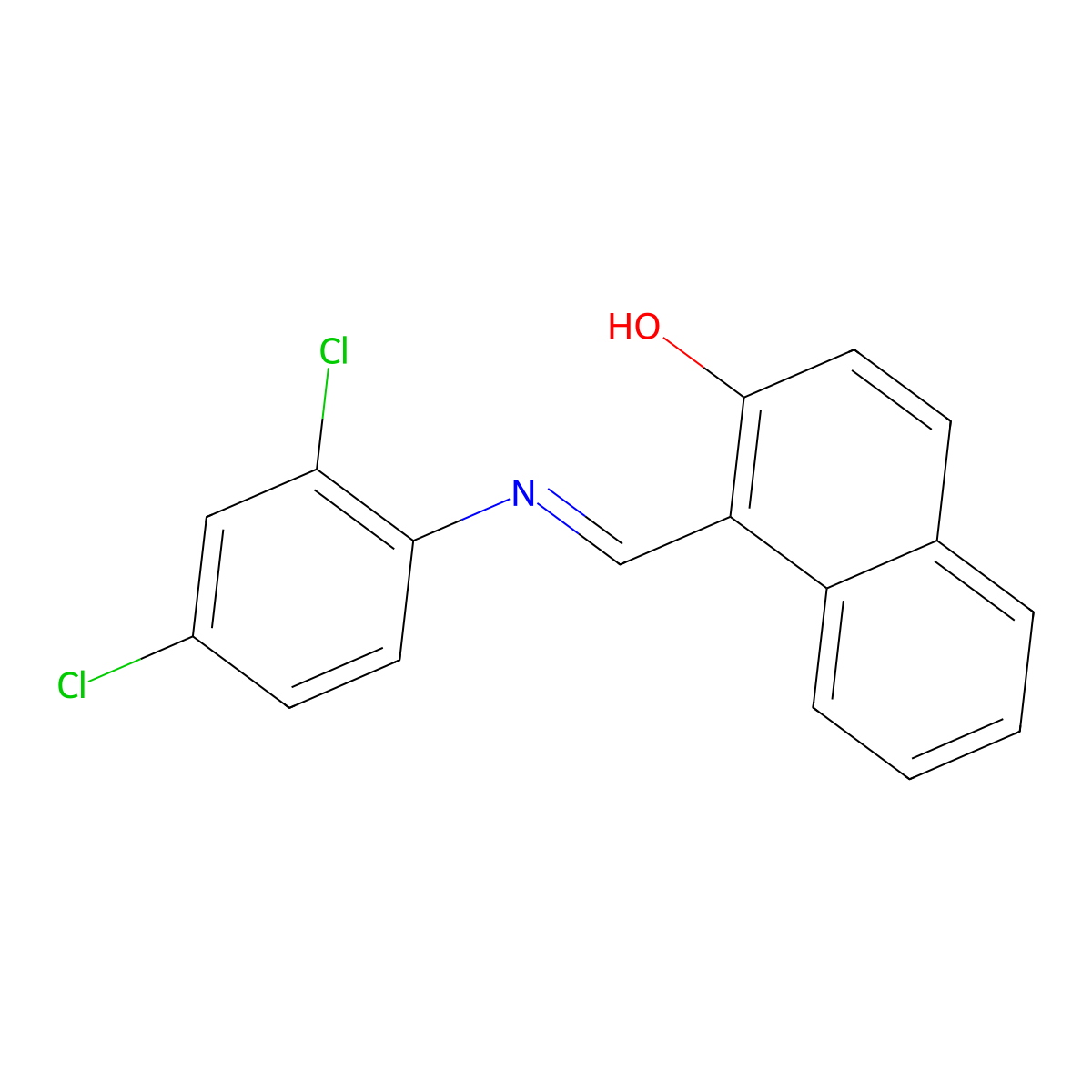 1-{[(2,4-Dichlorophenyl)imino]methyl}-2-naphthol molecular structure, CAS 184289-47-2