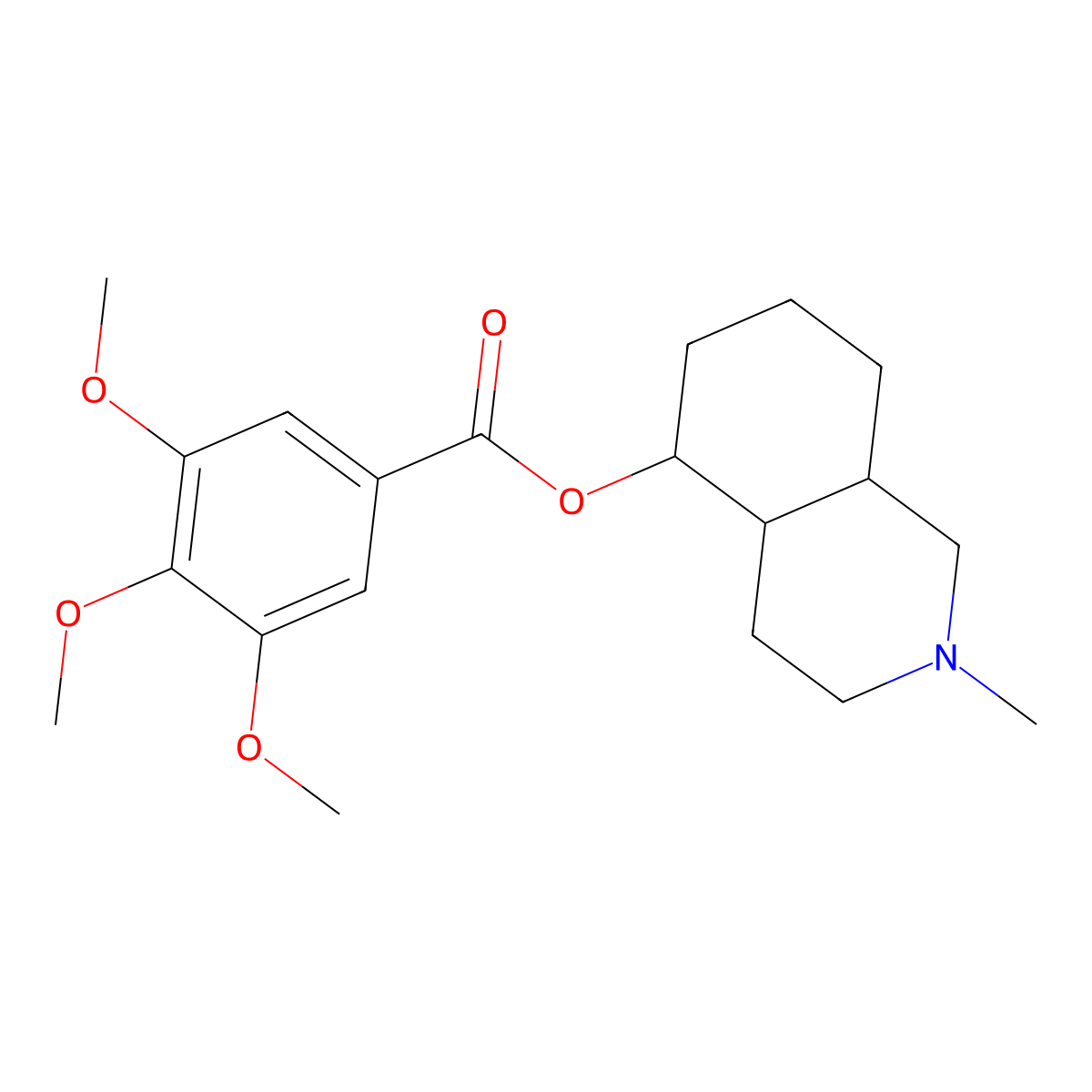 2-Methyldecahydroisoquinolin-5-yl 3,4,5-trimethoxybenzoate molecular structure, CAS 18429-83-9