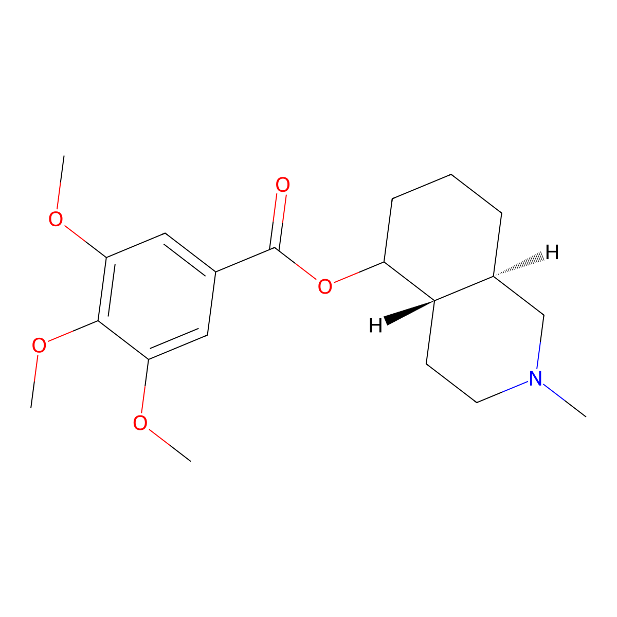 2-Methyldecahydroisoquinolin-5-yl 3,4,5-trimethoxybenzoate molecular structure, CAS 18429-83-9