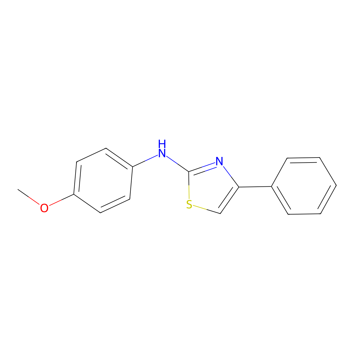 N-(4-methoxyphenyl)-4-phenyl-1,3-thiazol-2-amine molecular structure, CAS 1843-15-8