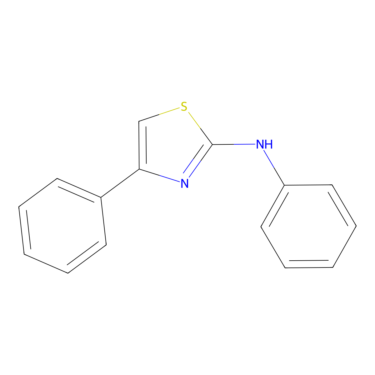 N,4-diphenyl-1,3-thiazol-2-amine molecular structure, CAS 1843-16-9
