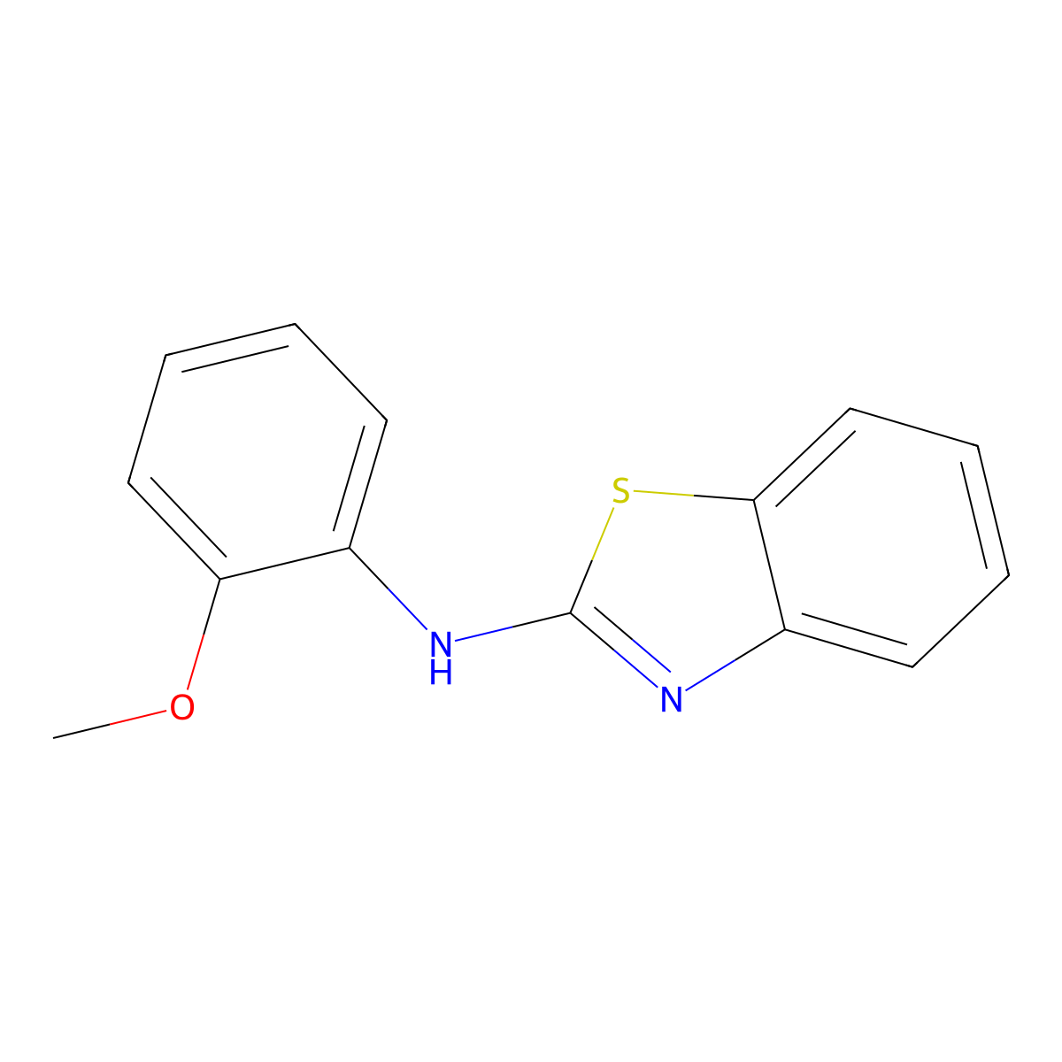 N-(2-methoxyphenyl)-1,3-benzothiazol-2-amine molecular structure, CAS 1843-22-7