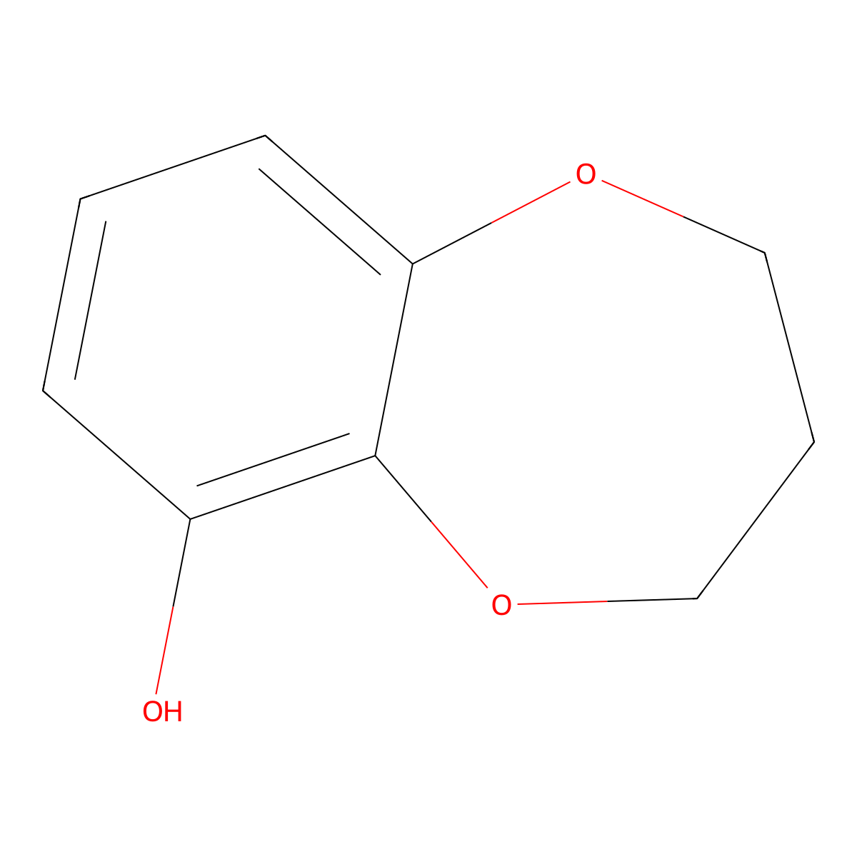 3,4-dihydro-2H-1,5-benzodioxepin-6-ol molecular structure, CAS 1843-96-5