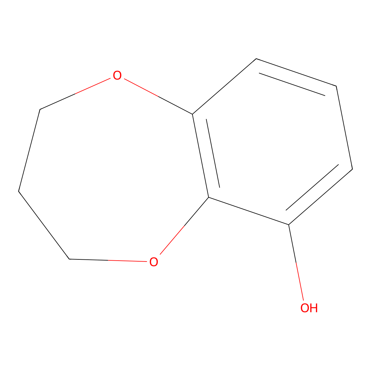 3,4-dihydro-2H-1,5-benzodioxepin-6-ol molecular structure, CAS 1843-96-5