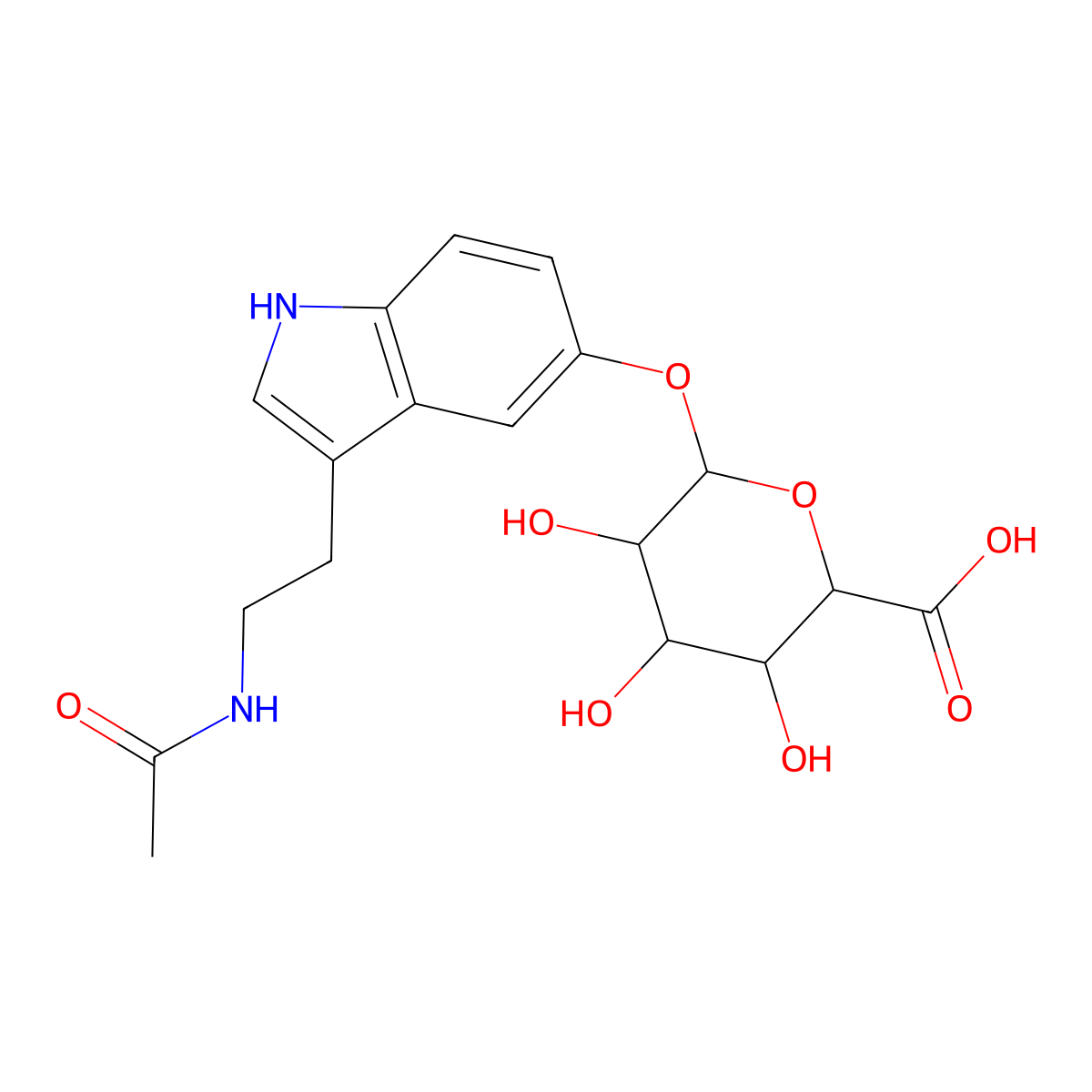 N-acetylserotonin glucuronide molecular structure, CAS 18430-06-3