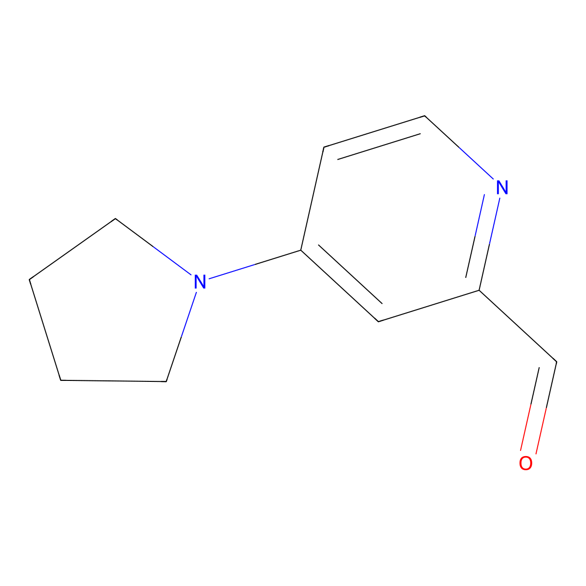 2-Formyl-4-pyrrolidin-1-YL pyridine molecular structure, CAS 184304-16-3