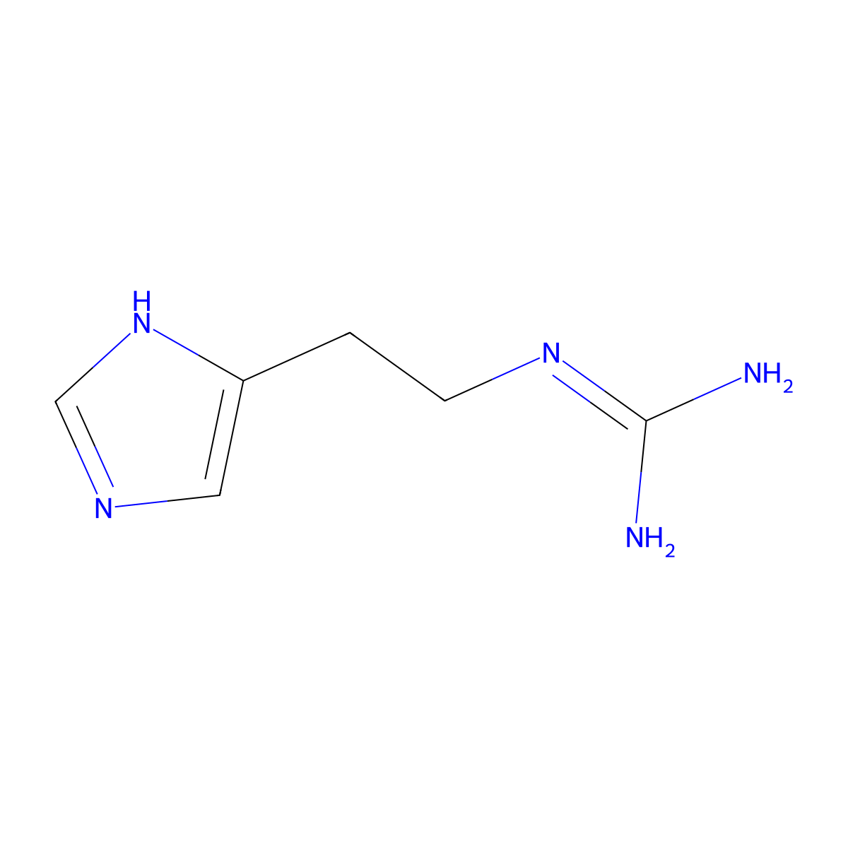N-(2-(1H-Imidazol-5-yl)ethyl)guanidine molecular structure, CAS 18431-51-1