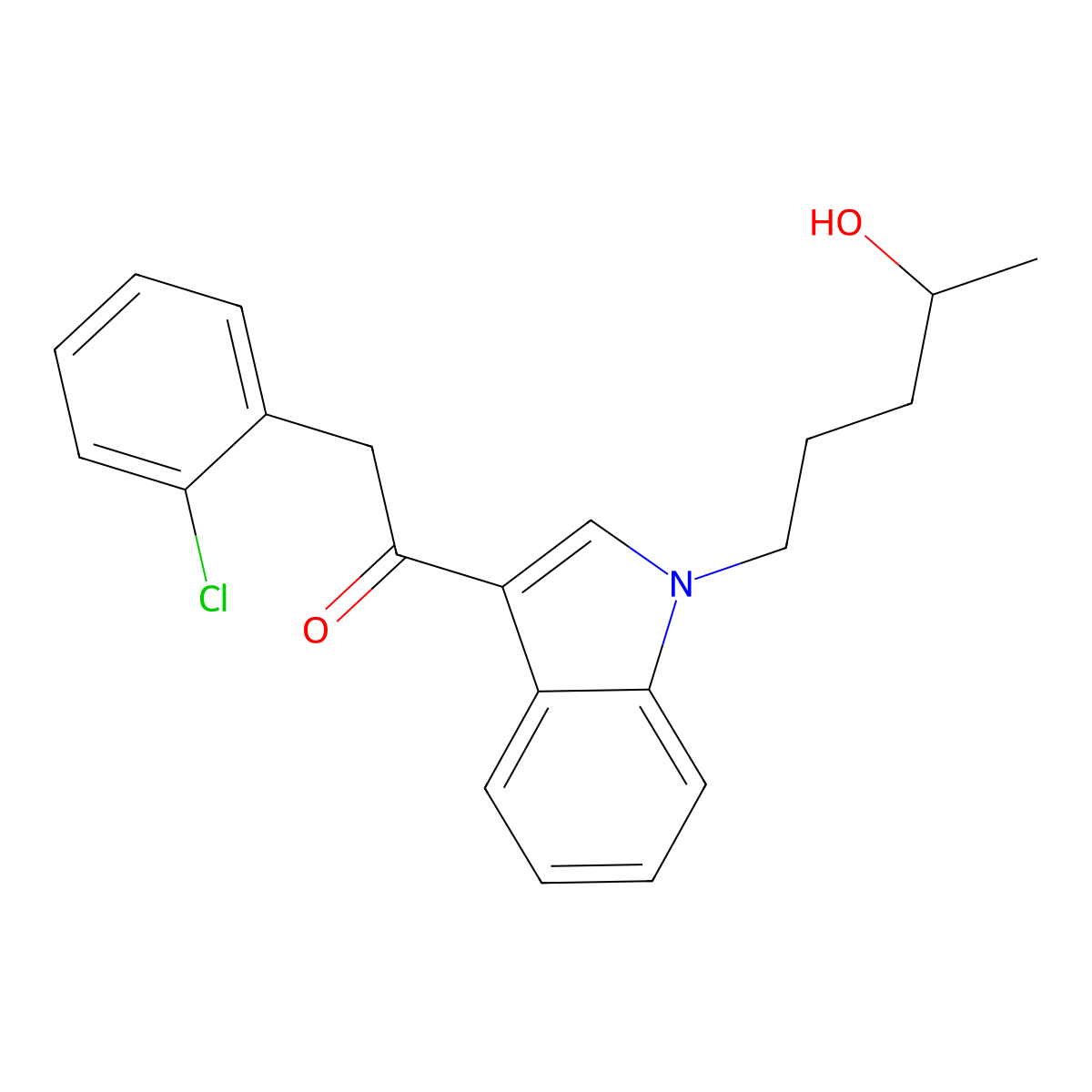 2-(2-Chlorophenyl)-1-[1-(4-hydroxypentyl)indol-3-YL]ethanone molecular structure, CAS 1843184-38-2