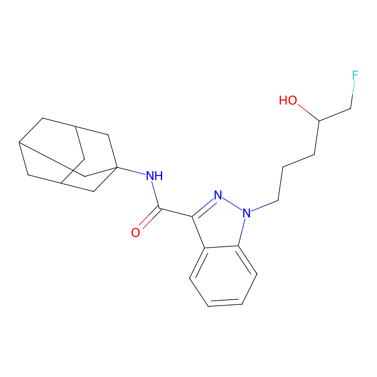 5-fluoro AKB48 N-(4-hydroxypentyl) metabolite molecular structure, CAS 1843184-42-8
