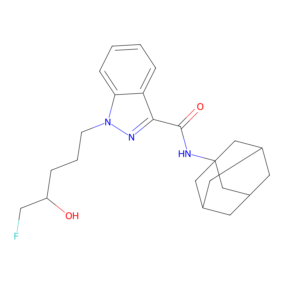 5-fluoro AKB48 N-(4-hydroxypentyl) metabolite molecular structure, CAS 1843184-42-8