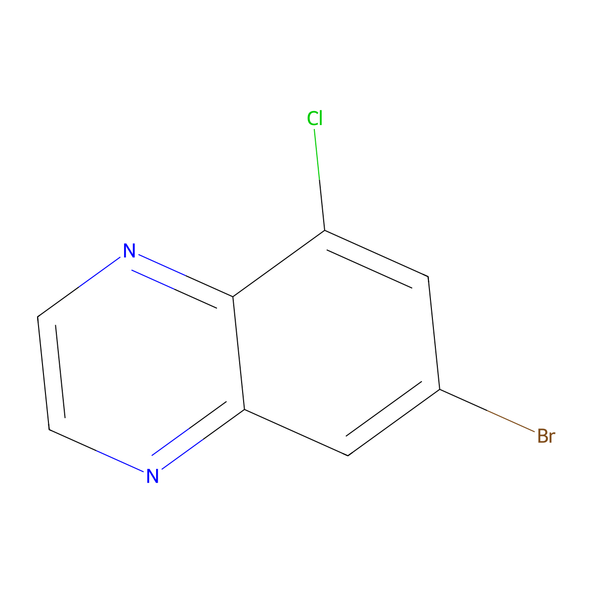 7-Bromo-5-chloroquinoxaline molecular structure, CAS 1843188-79-3