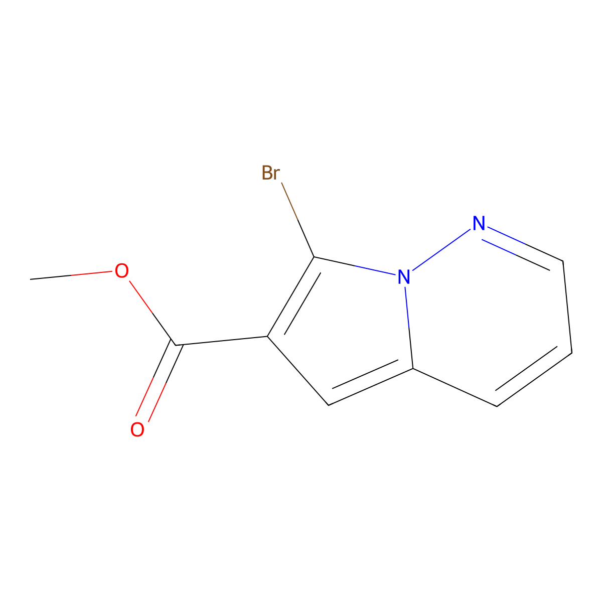 Methyl 7-bromopyrrolo[1,2-b]pyridazine-6-carboxylate molecular structure, CAS 1843190-78-2