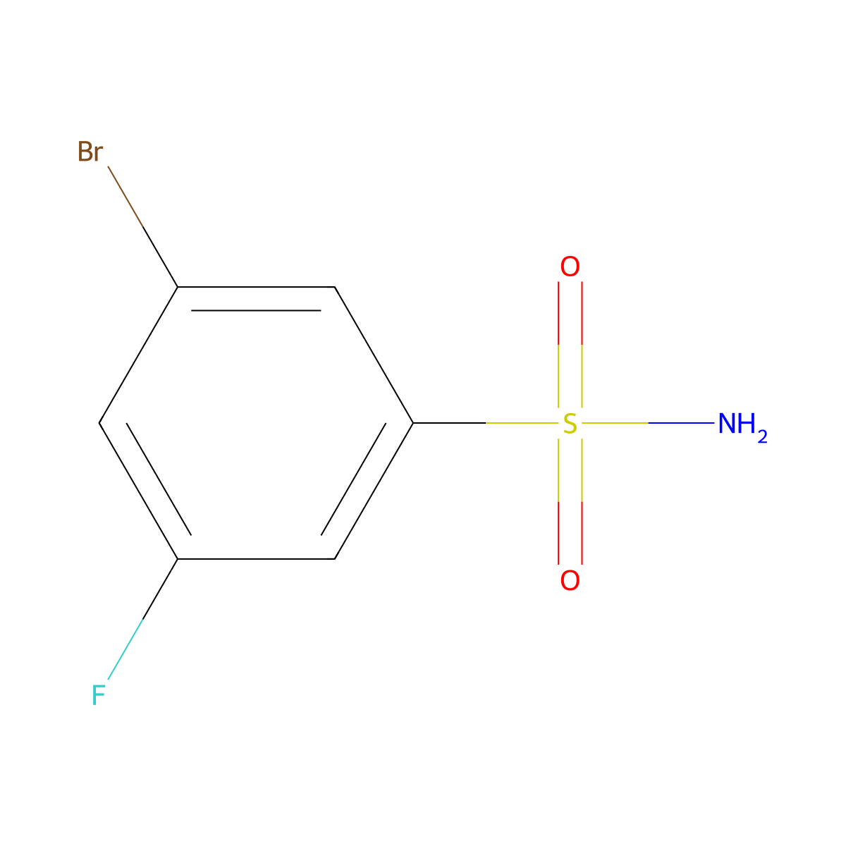 3-Bromo-5-fluorobenzenesulfonamide molecular structure, CAS 1843194-48-8