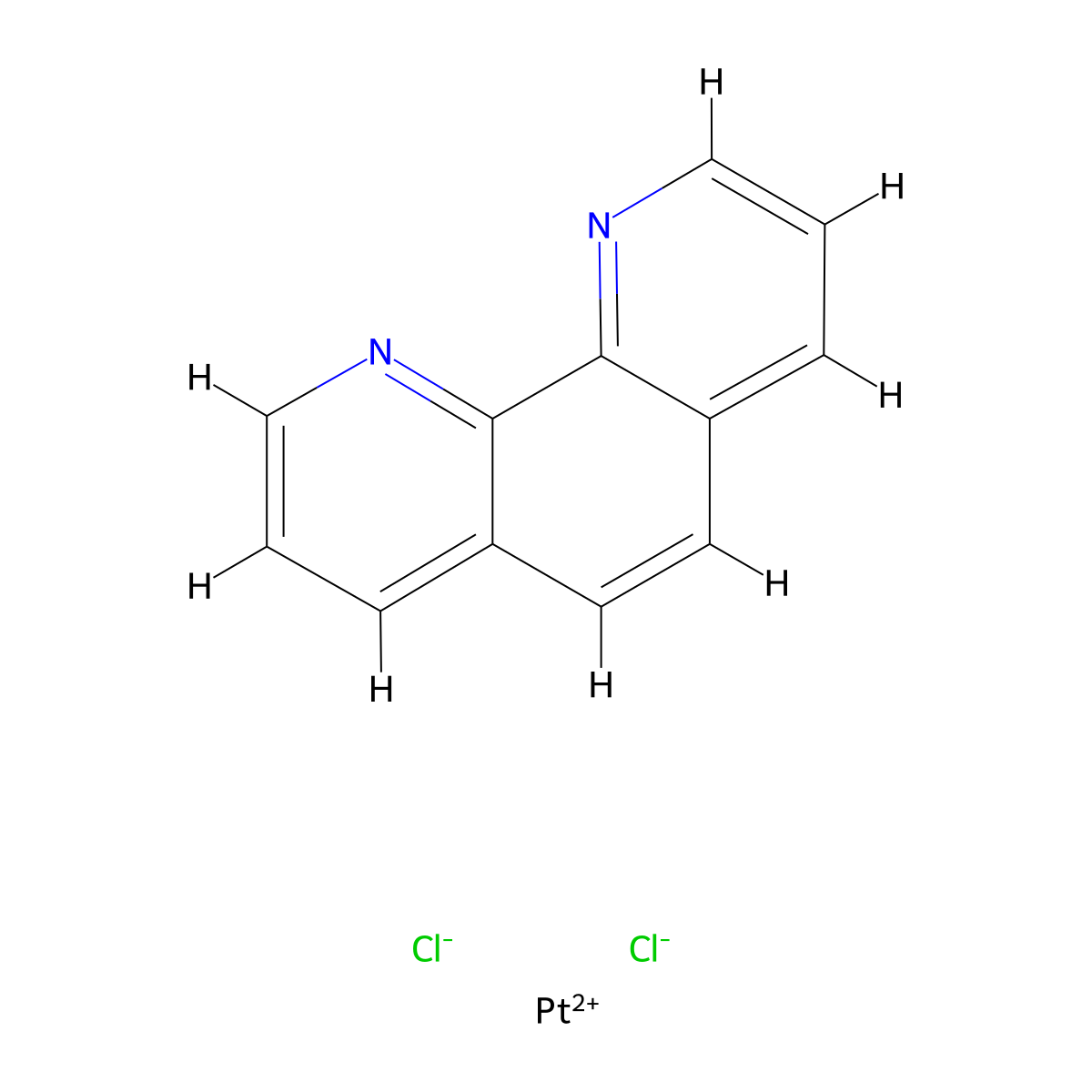 Dichloro(1,10-phenanthroline)platinum molecular structure, CAS 18432-95-6