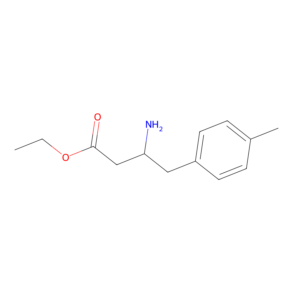 ethyl (3R)-3-amino-4-(4-methylphenyl)butanoate molecular structure, CAS 1843234-03-6