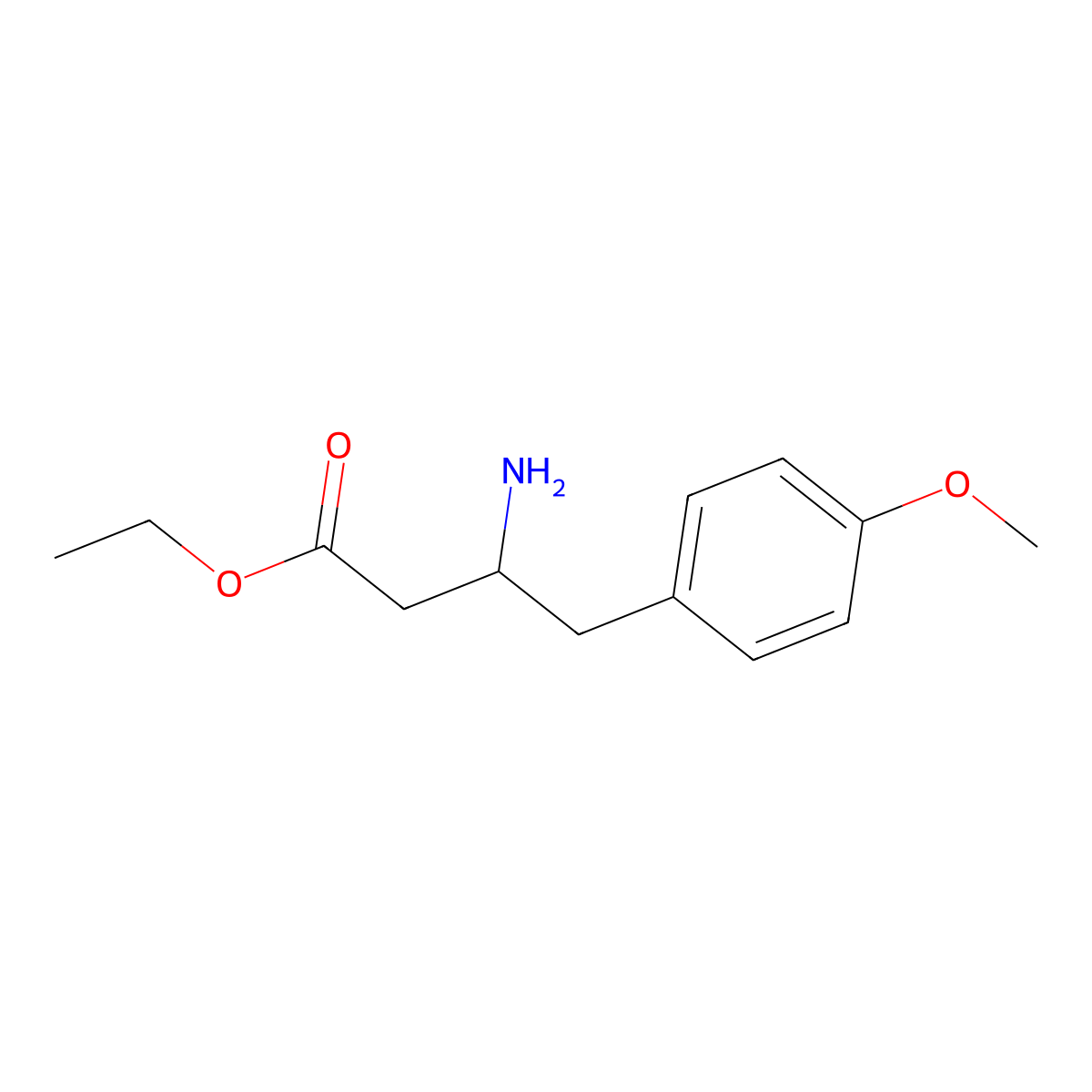 ethyl (3R)-3-amino-4-(4-methoxyphenyl)butanoate molecular structure, CAS 1843236-28-1
